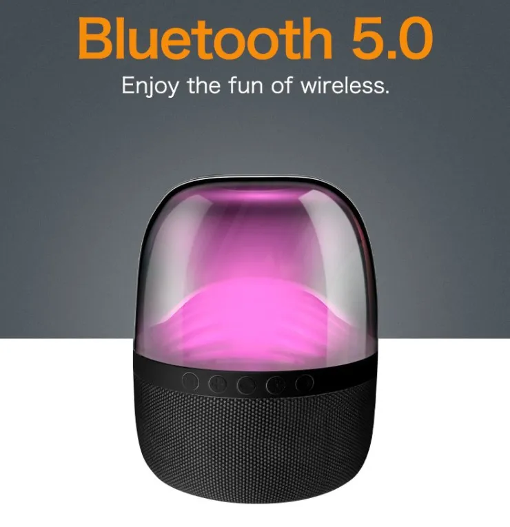 

L9 Bluetooth Speaker Portable Wireless Stereo Music Player with LED Light Deep Bass Speaker with Mic Hands-free Calls 2000mah