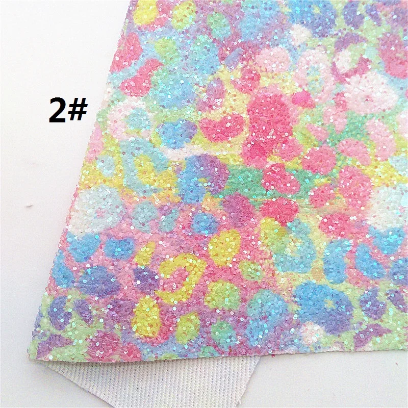 Радужный Леопардовый принт крупные блестящие виниловые тканевые блестки