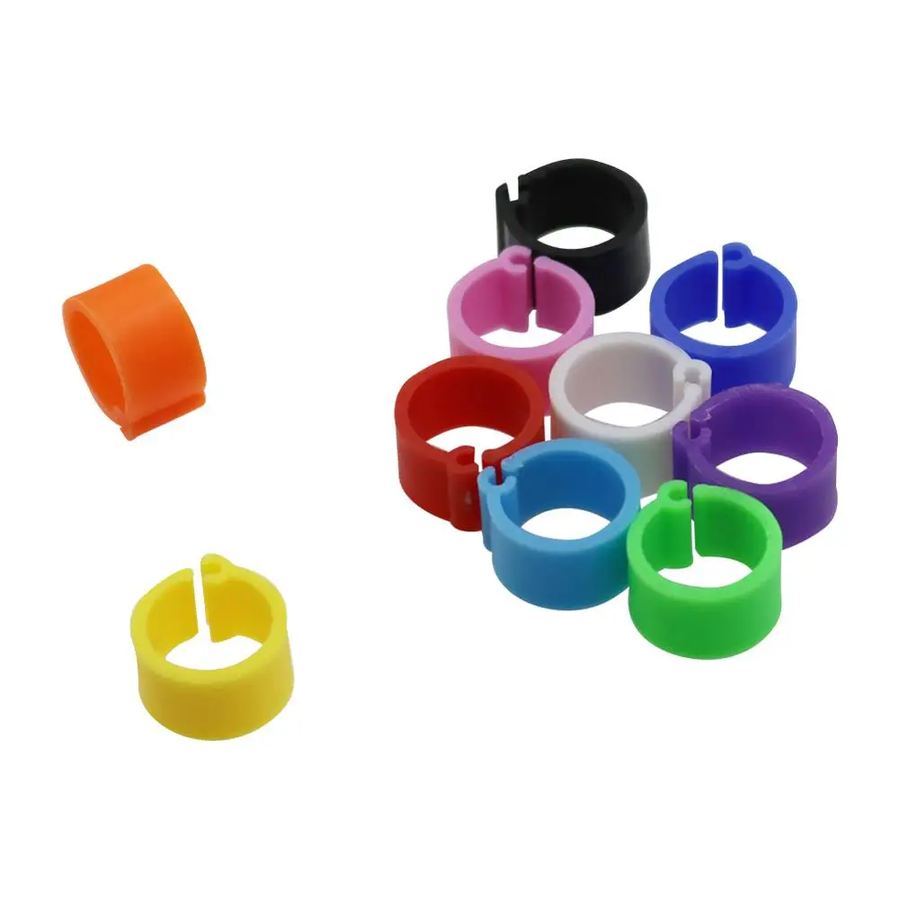 

10Pcs 10 Colors Birds Feet Rings Inner Diameter 8mm Width 7mm Plastic Clip Ring Pigeon Dove Quail Foot Ring Farm Animal Carrier