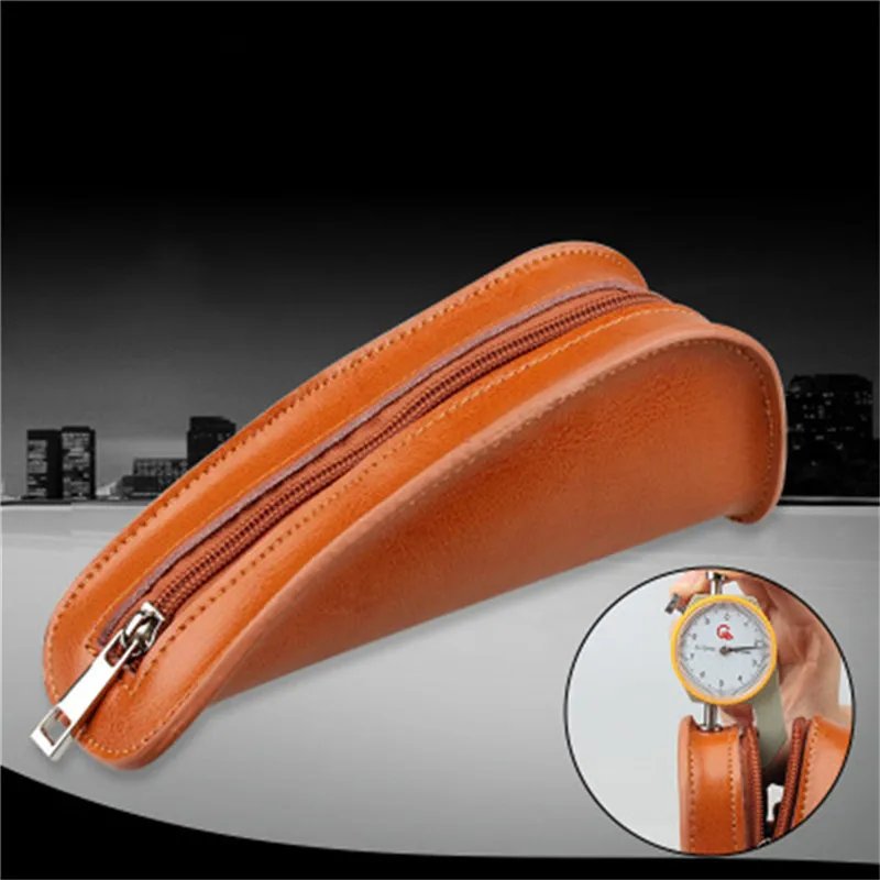 Portable Genuine Leather Single Smoking Pipe Pouch Bag Holder Tobacco Pouch Case Large Capacity Accessories Handbag Brown