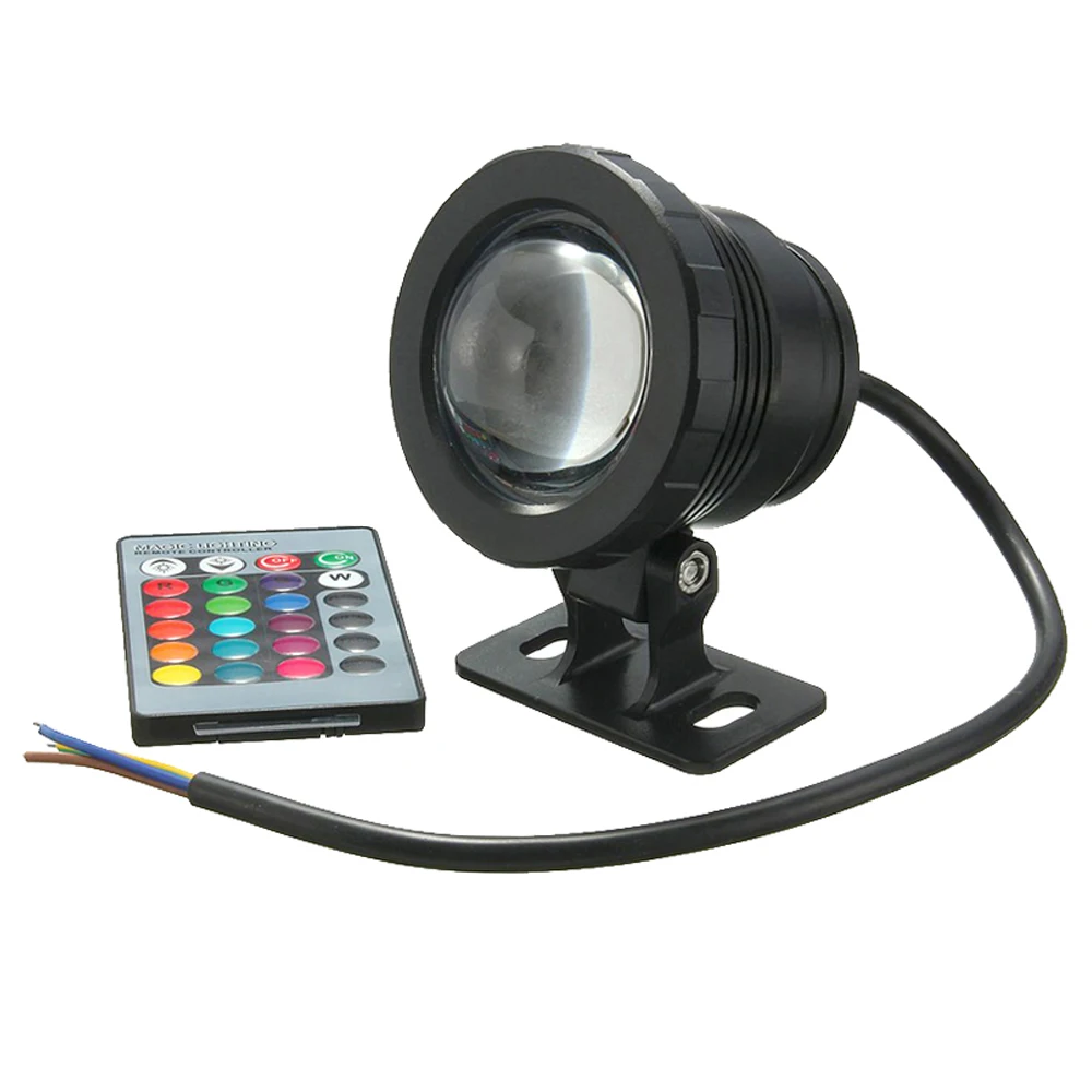 10W Underwater Night Led 24 Keys Remote Controlled RGB Submersible Light Operated Lamp Pond Pool Outdoor Vase Garden Boat | Лампы и