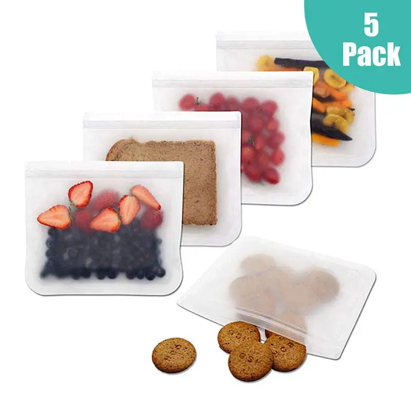 Многоразовые силиконовые пакеты для хранения еды сэндвича жидкость закуски Ланч