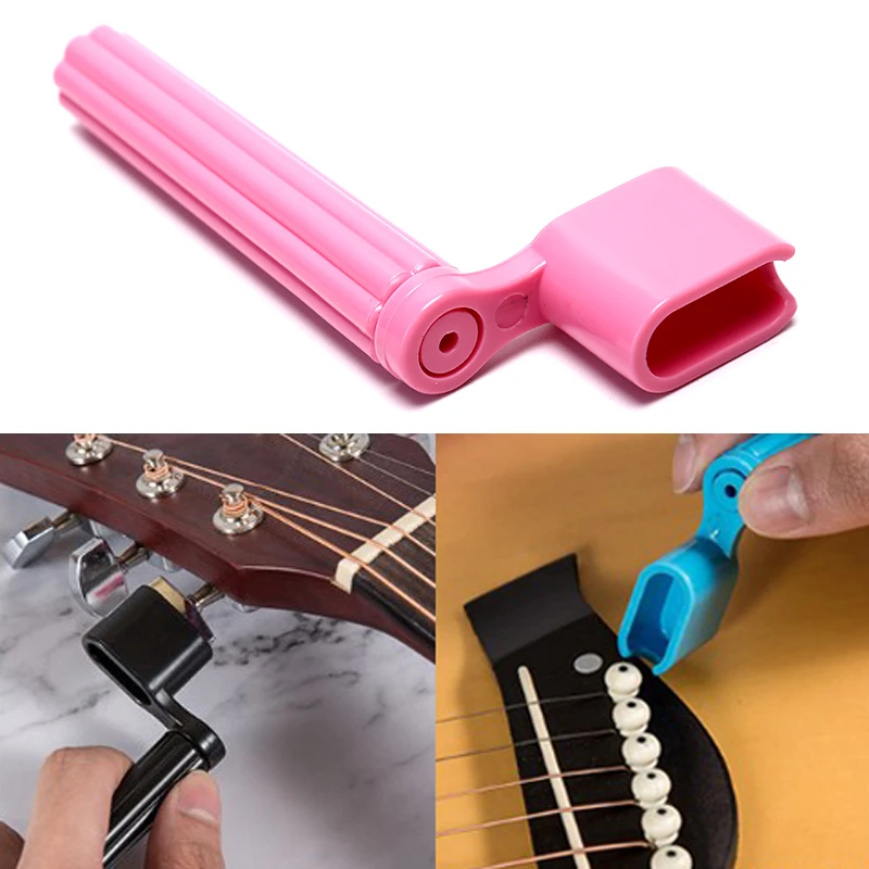 

String Winder Plastic String Peg Winder Bridge Pin Puller Guitar Repair Tool