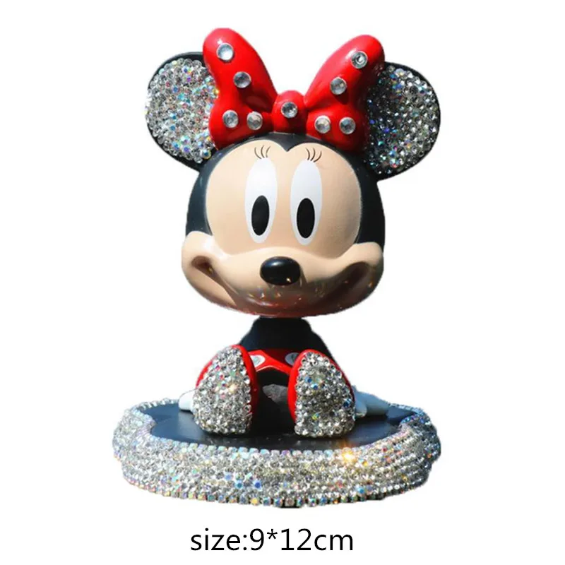 

Disney Mickey Minnie Shaking Head Figure Car Ornaments Auto Interior Decorations Big Hero Doll Toys Ornament Accessories