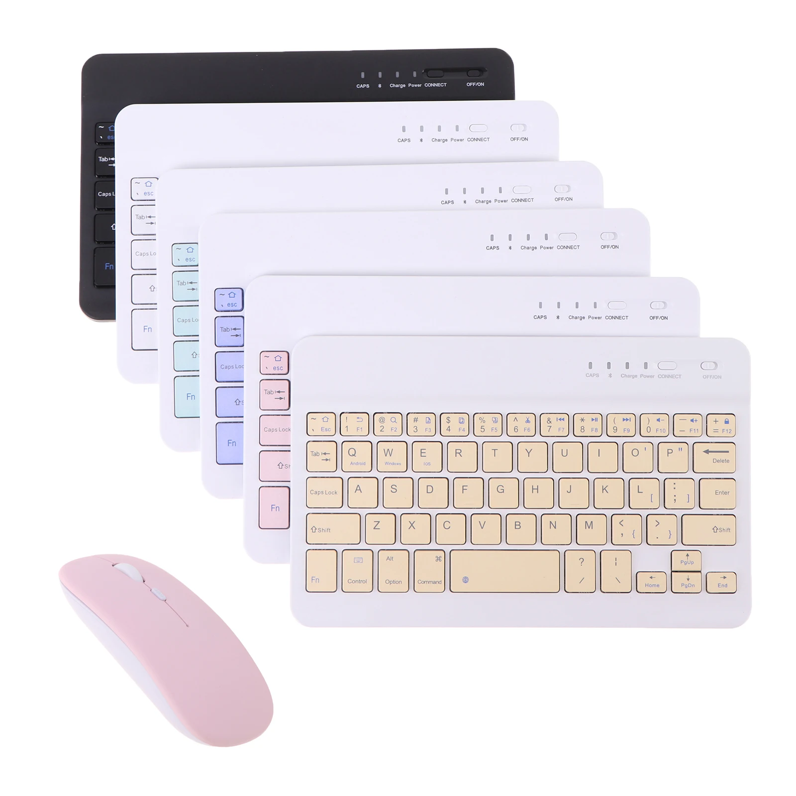 wireless magnetic keyboard computer for ipad bluetooth compatible keyboard mouse set for ios android windows mobile phone tablet free global shipping
