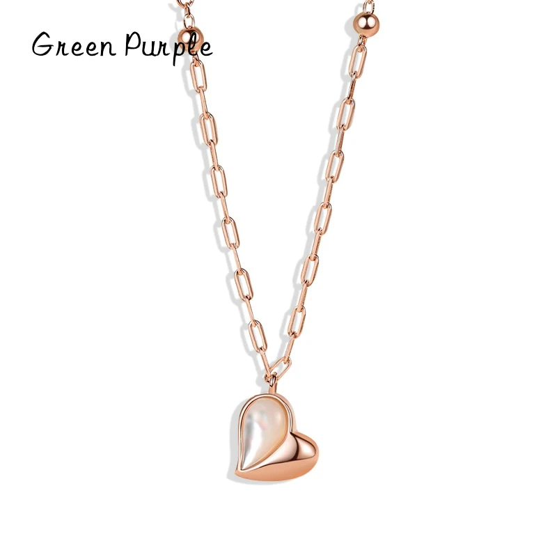 

Ожерелье из серебра 925 пробы с романтическим любовным сердцем, подвеска в виде ракушки из розового золота для молодых модных девушек, изящны...