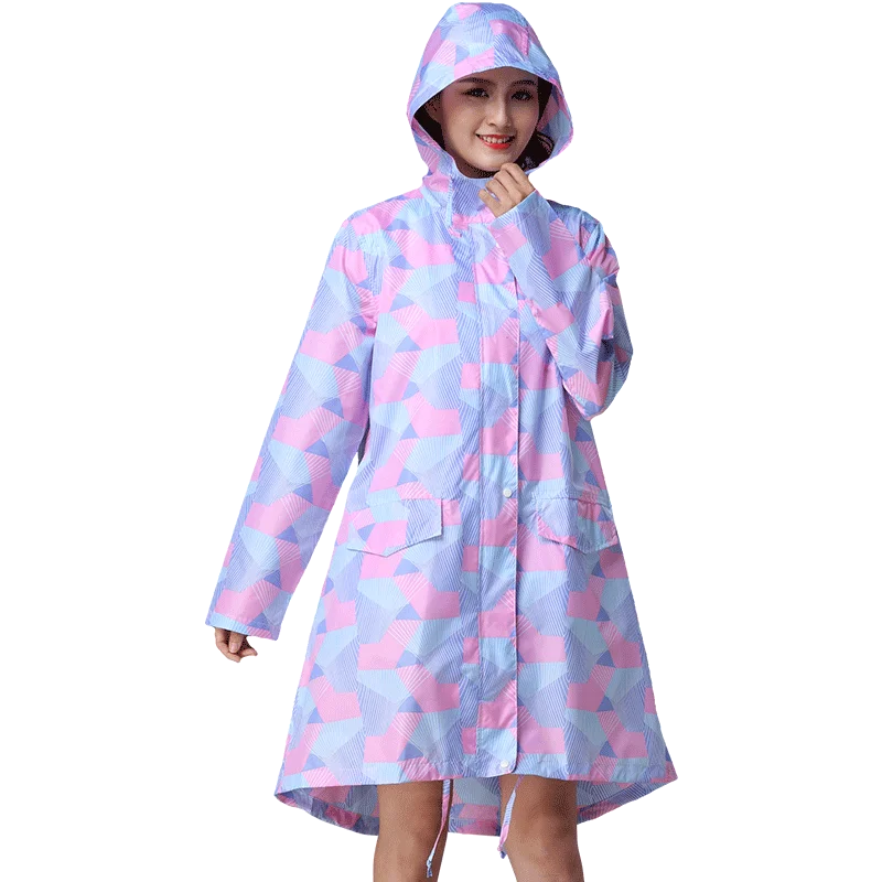 Женский тонкий дождевик Zhouxiaoxi Розовый водонепроницаемый ветрозащитный