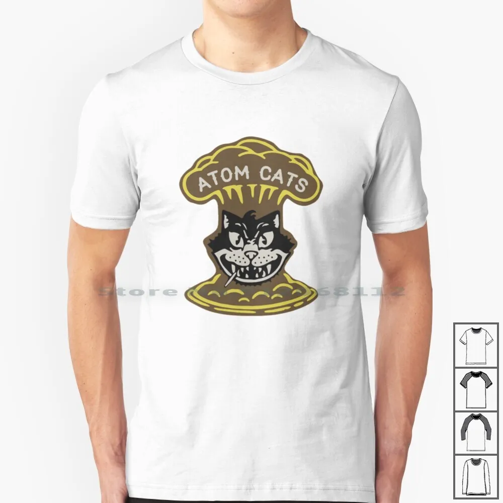 Футболка с принтом Atom Cat 100% хлопок Австралия эстетика крутой логотип кошка в