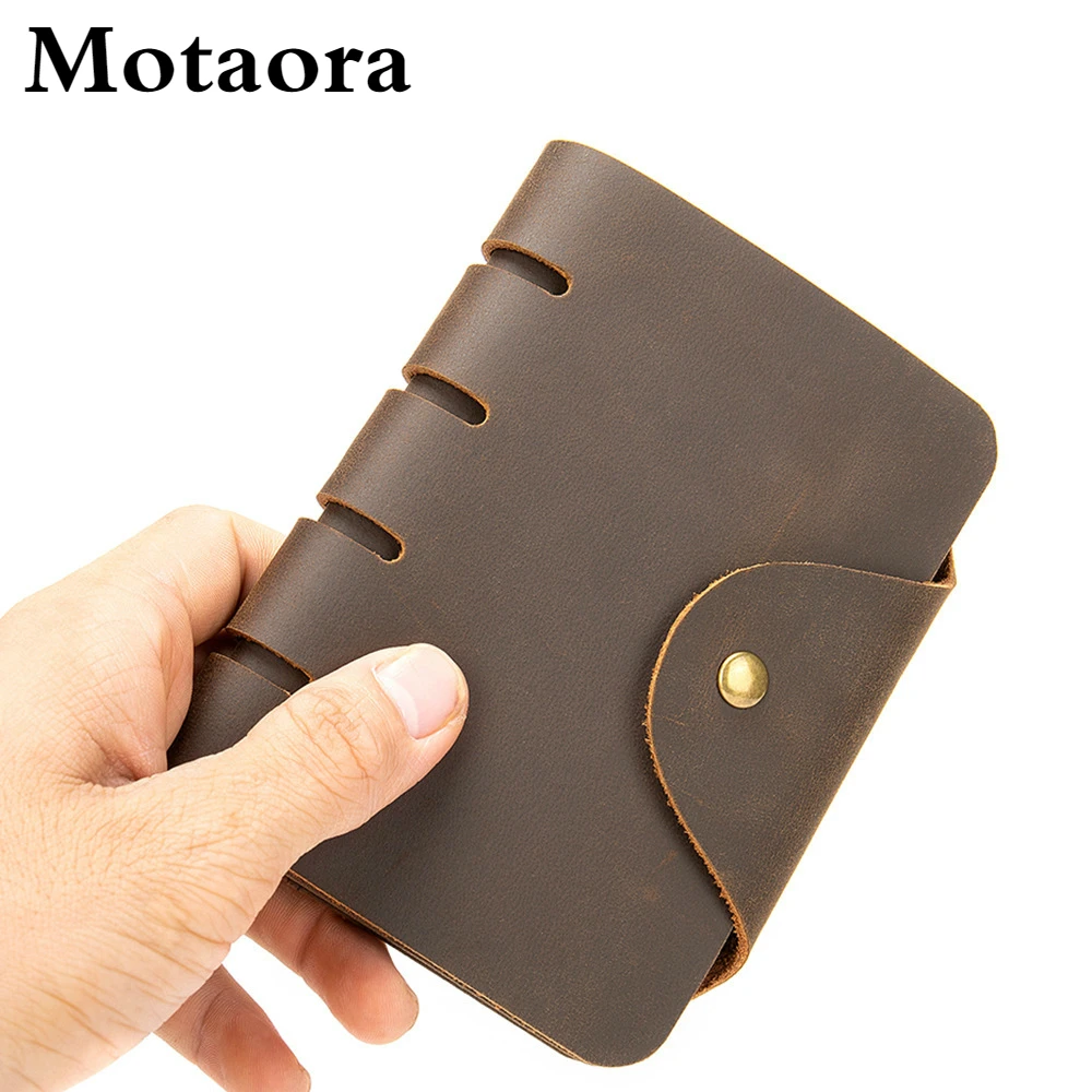 

MOTAORA Man RFID Wallet Retro Luxury Designer Short Wallets Male Crazy Horse Leather Purse For Men Pocket Card Passport Cover