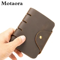 motaora man rfid wallet retro luxury designer short wallets male crazy horse leather purse for men pocket card passport cover