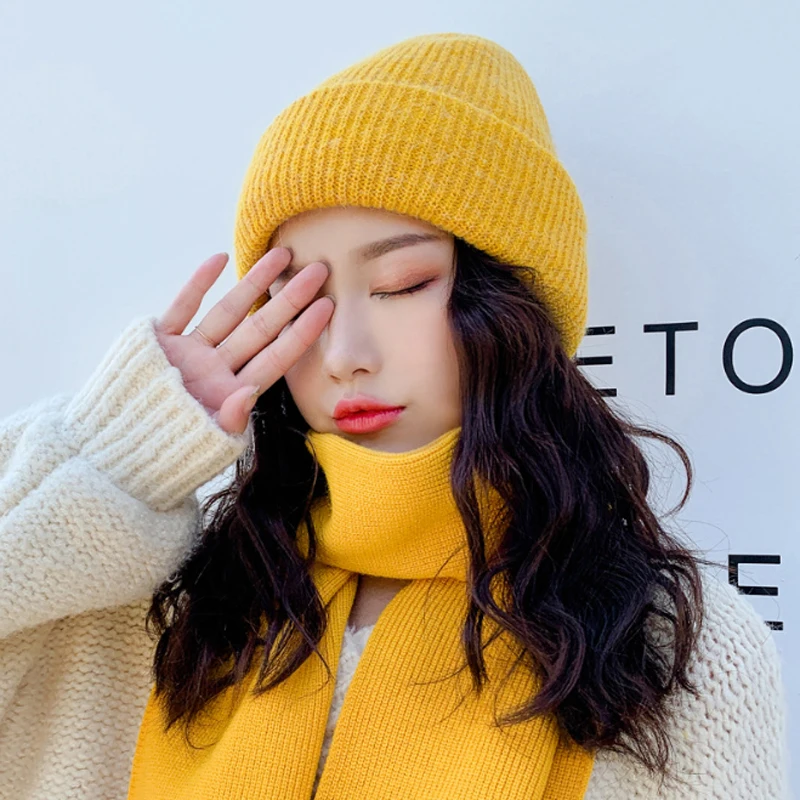 2019 новые женские зимние шапки шапочки для вязания кроличья шерсть меховые теплые
