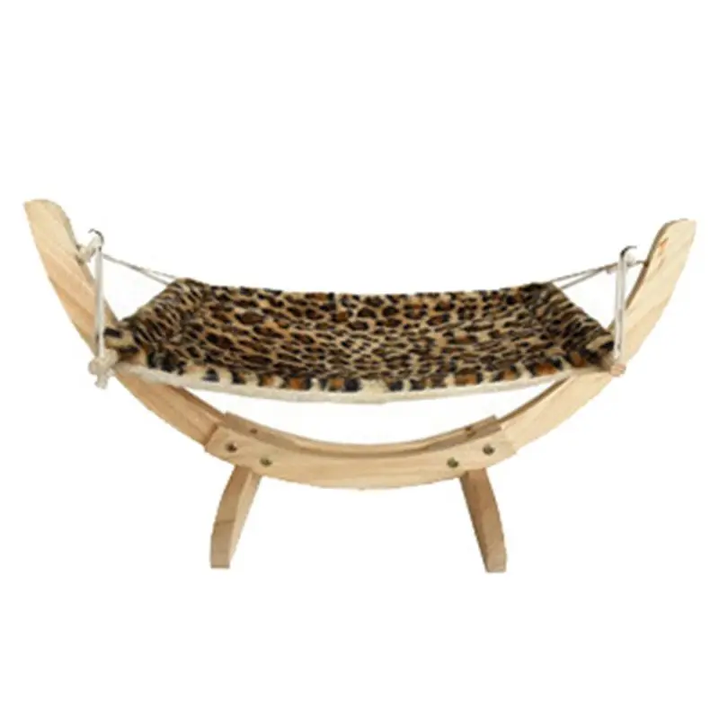 Leopard Деревянные гамаки для кошек, собак, кошек, свинг-кровать, легко собрать деревянные строительные принадлежности для домашних животных - Цвет: Leopard