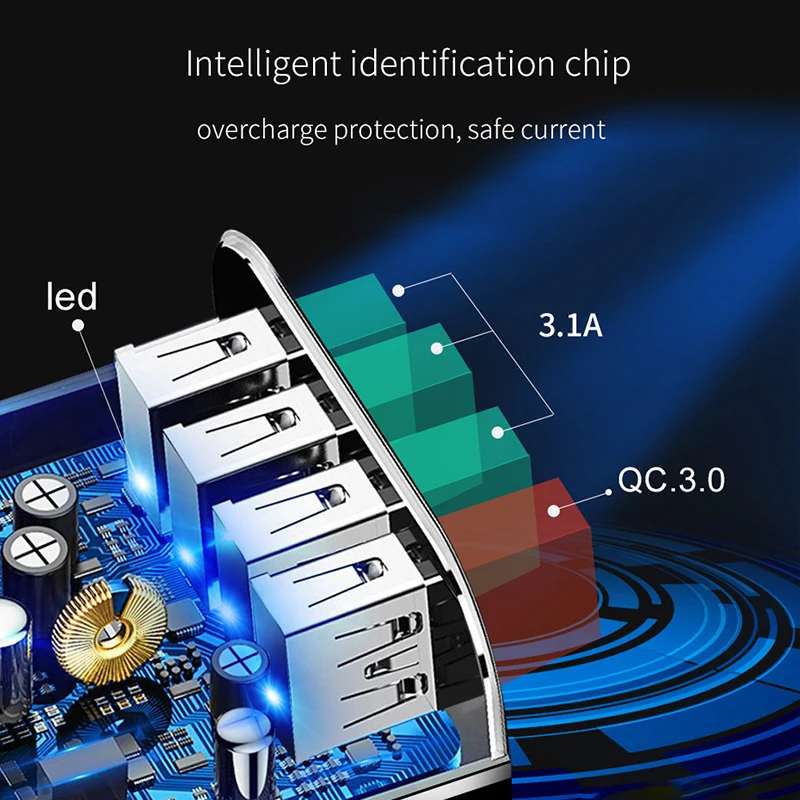 OUSU Универсальный 4 порта 30 Вт Быстрая зарядка 3 0 USB быстрое зарядное устройство