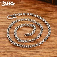 zabra 925 sterling silver o ring six word necklace 5055606570cm s type buckle men biker punk retro religion women jewelry