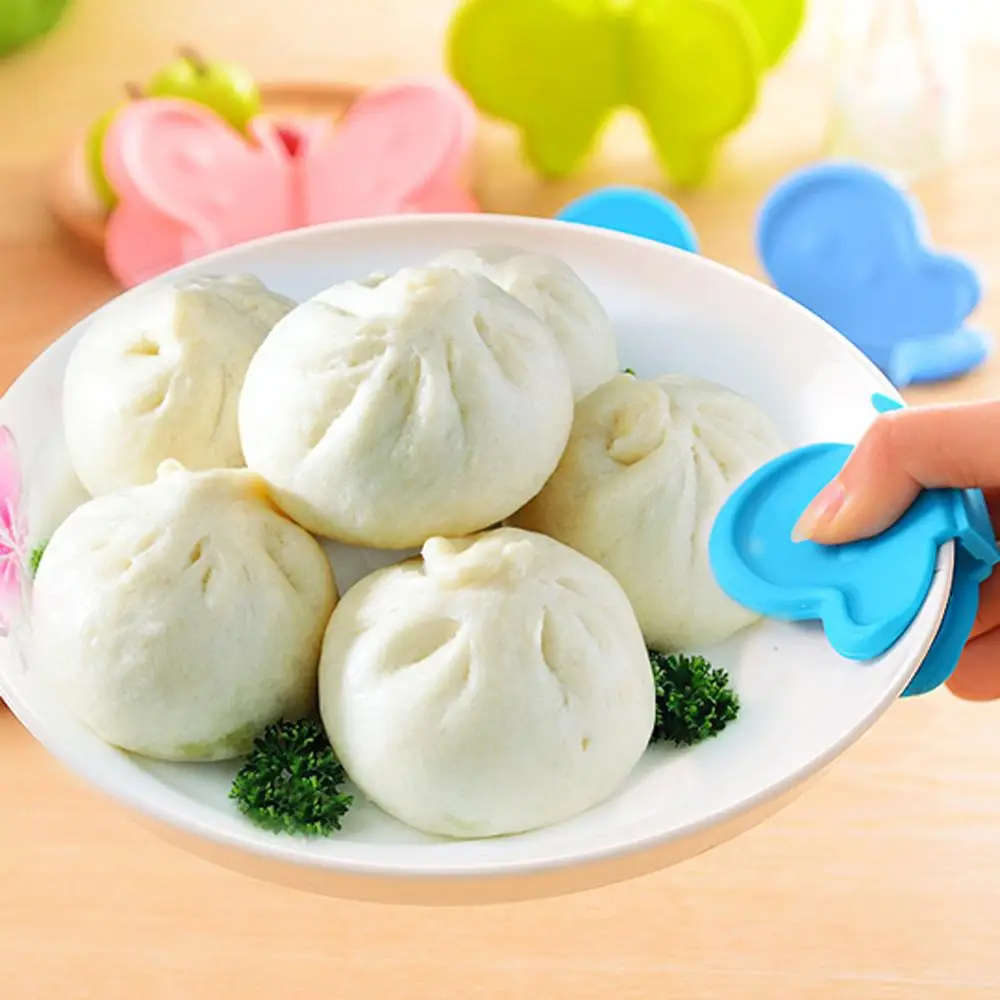 

2pcs Butterfly Shaped Anti-Scald Gloves Silicone Heat Insulation Pot Dish Clips with Magnet Anti-scalding Tray Mat Random Color