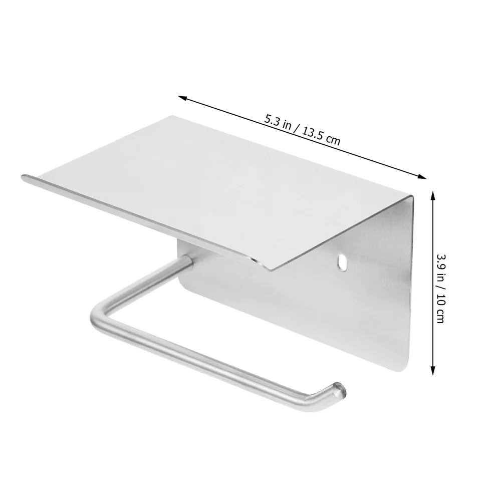 

1 Set Tissue Holder with Shelf Bathroom Paper Roll Holder Hanger