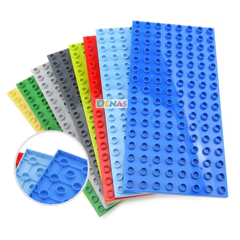 

25cm*12cm Baseplate 128 Dots Assemble Big Particle Building Block Compatible Large Size Block Educational Brick Toy for children
