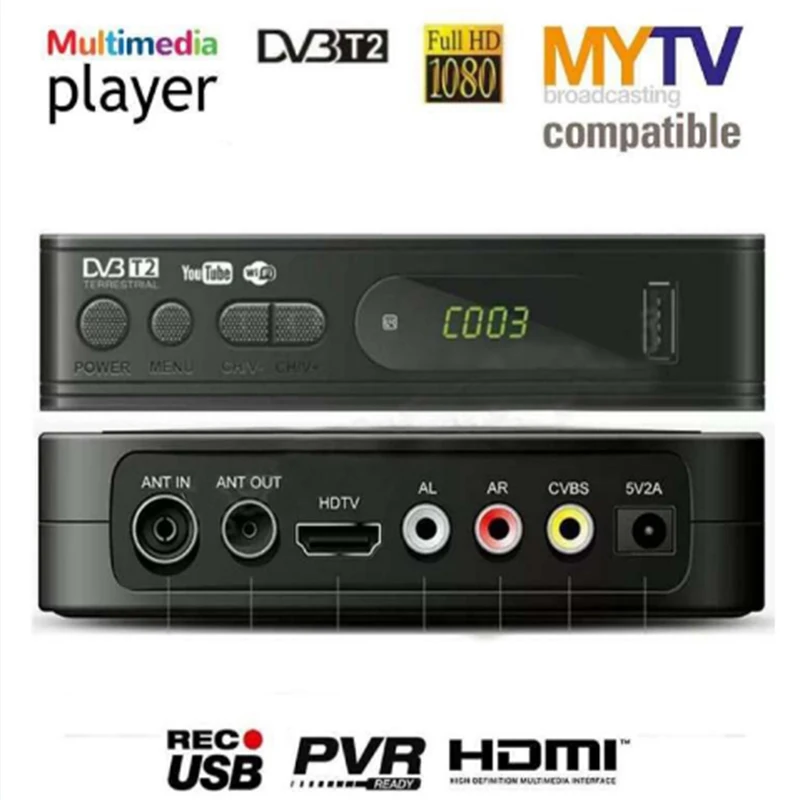 HDMI спутниковый ТВ приемник тюнер Dvb T2 Wifi Usb2.0 Full-HD 1080P Dvb-t2 коробка Dvbt2 Встроенный