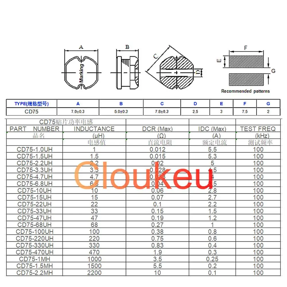 20 шт. CD75 7850 мкгн чип индуктор 101 силовые индукторы | Обустройство дома