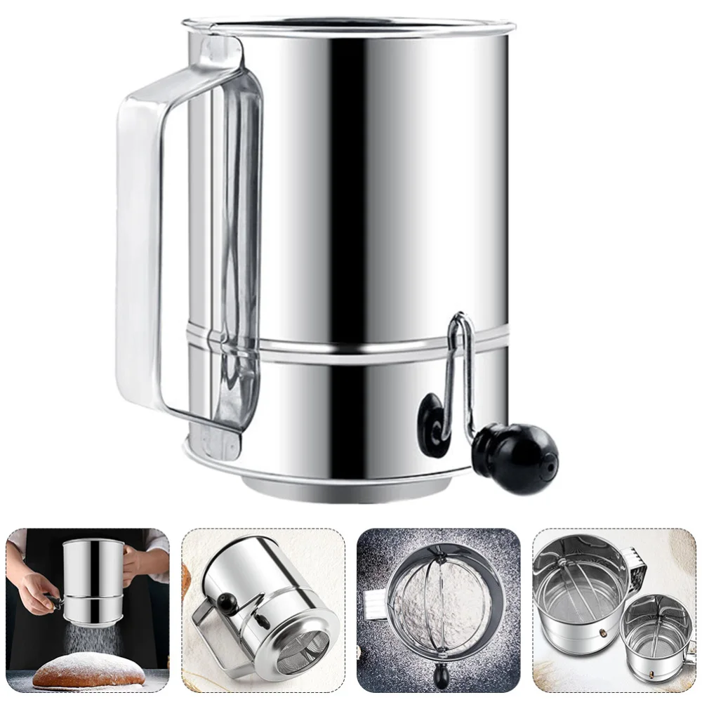 

1pc Handheld Stainless Steel Flour Sifter Fine Mesh Flour Sifter for Home Baking
