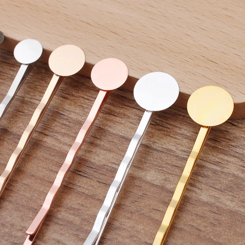 10 шт. плоские круглые клейкие заколки для волос 6 мм 8 12 | Украшения и аксессуары