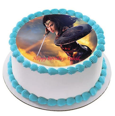 Чудо Женщина супер герой торт Топпер съедобная Вафля бумага девочка вечеринка