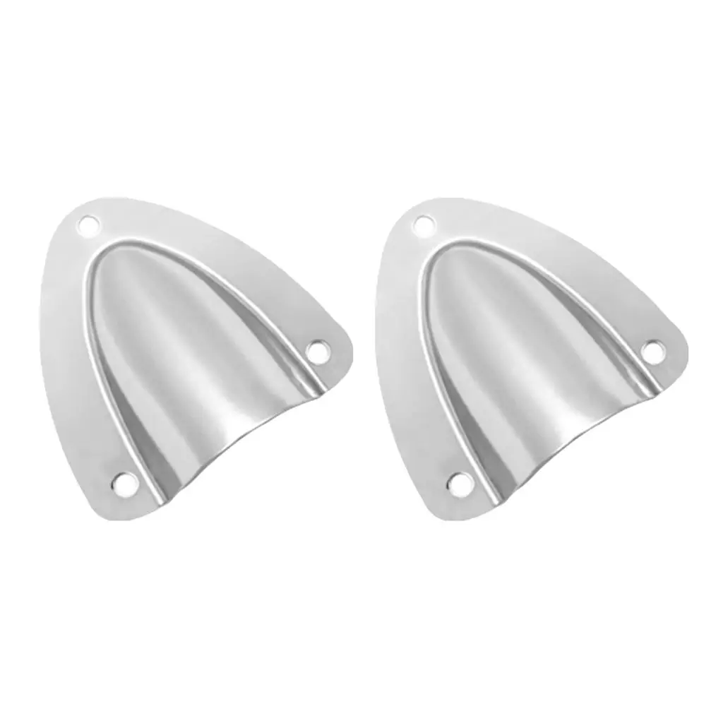 

2 Sets Grade Stainless Steel Midget Clam Shell Wire Cable Vent Cover Silver