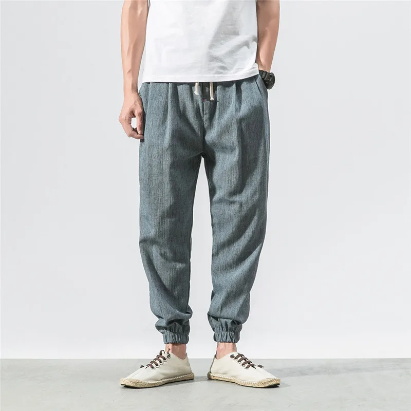 

Casual Harem Pants Men Jogger Pants Men Loose Trousers Male Chinese Traditional Harajuku 2021 Summer Clothe