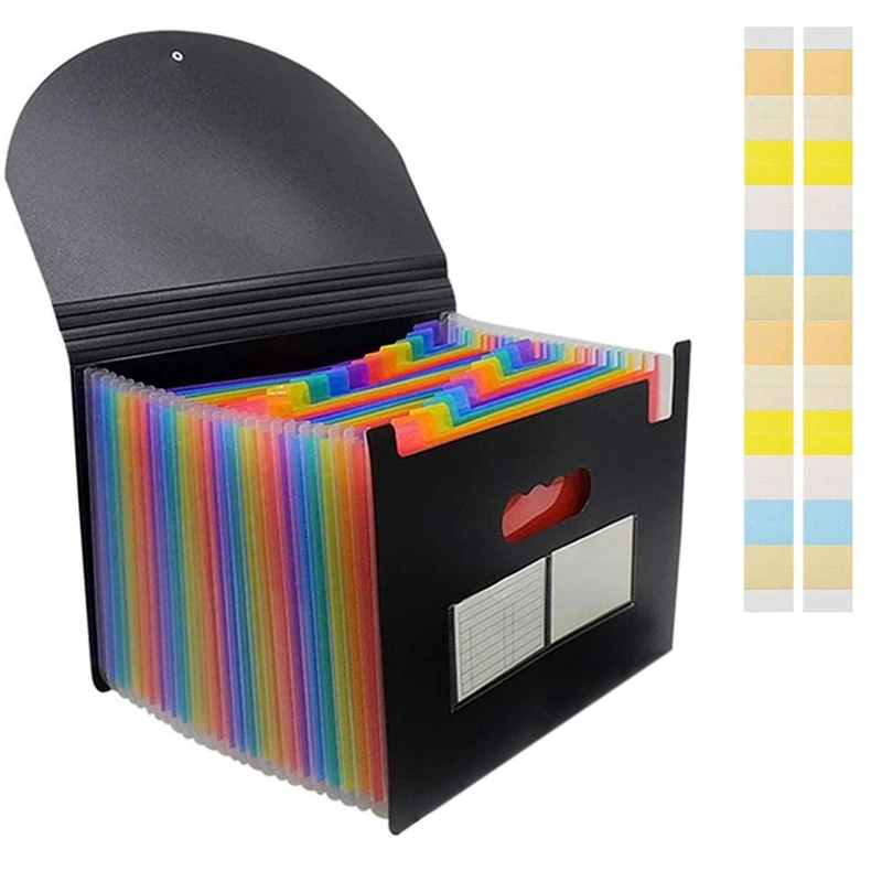 

24 Compartments Document Folder, Sorting Folder with Lid, Expandable File Folder, Document Organizer for Filing