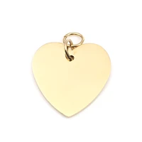 new 304 stainless steel heart pendants for women gold color blank metal stamping tags diy jewelry making findings 1 piece