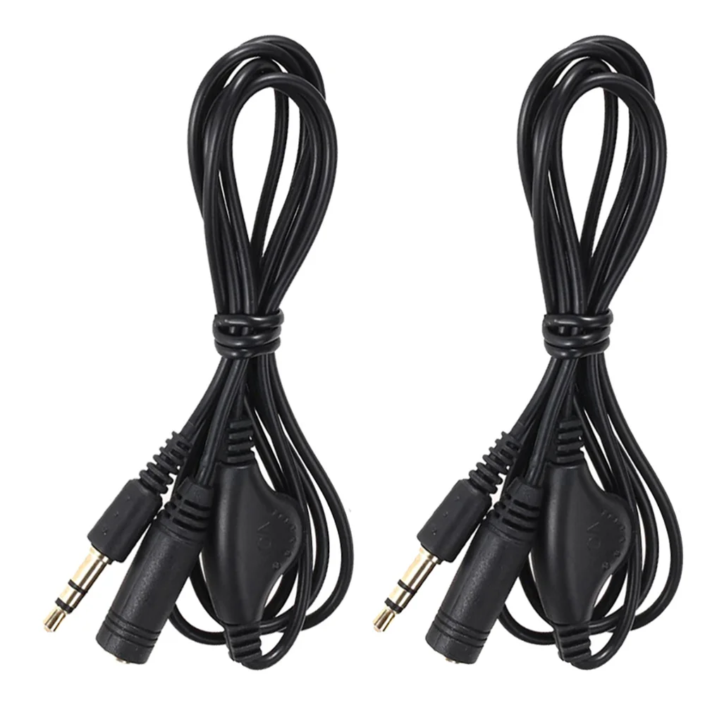 

2PCS 3.5mm Pulley Type Adjustable Audio Cable Sturdy Male to Female Audio Cable