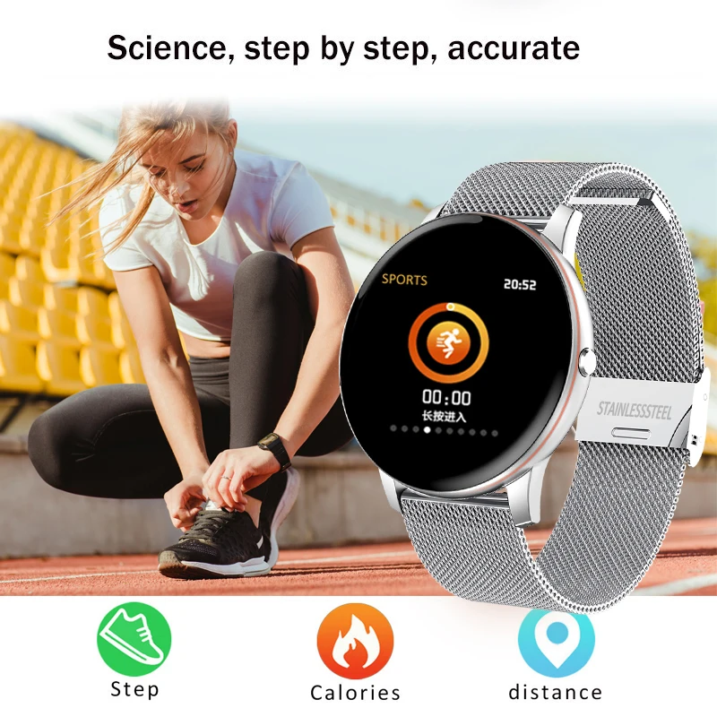 

LIGE 2020 New Color All Screen Smart Watch Women men Multifunctional Sport Heart Rate Blood Pressure IP67 Waterproof Smartwatch