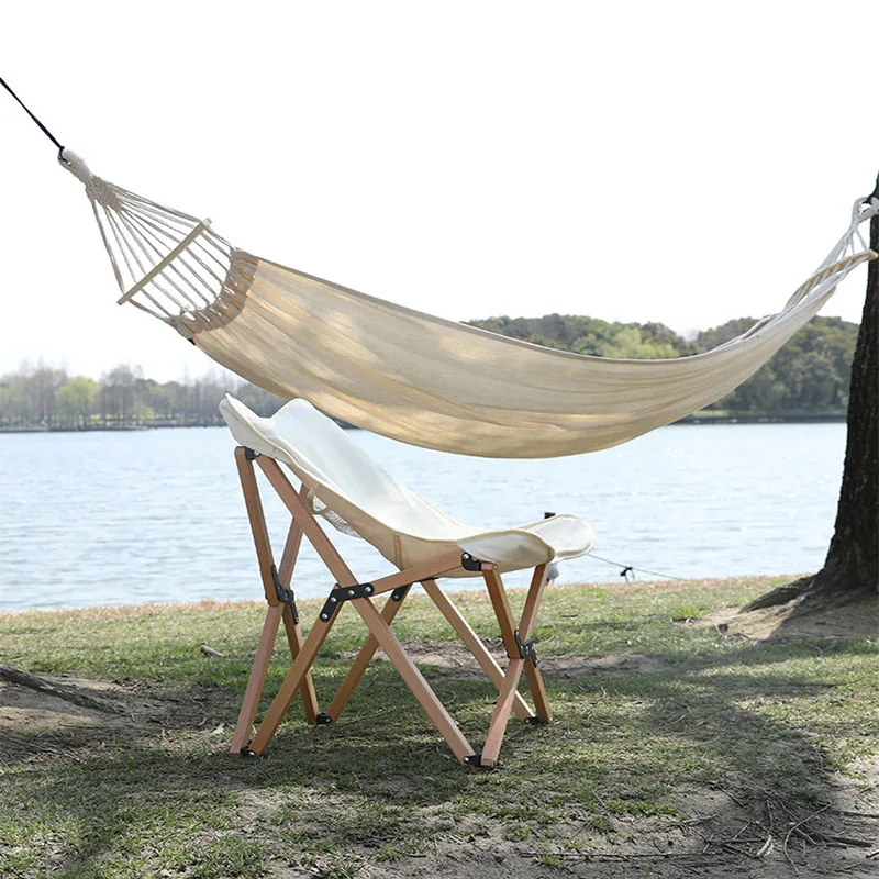 

Camping Outdoor Single Polyester Cotton Hammock For Garden Indoor Balcony Hammock Chair Swing Bed