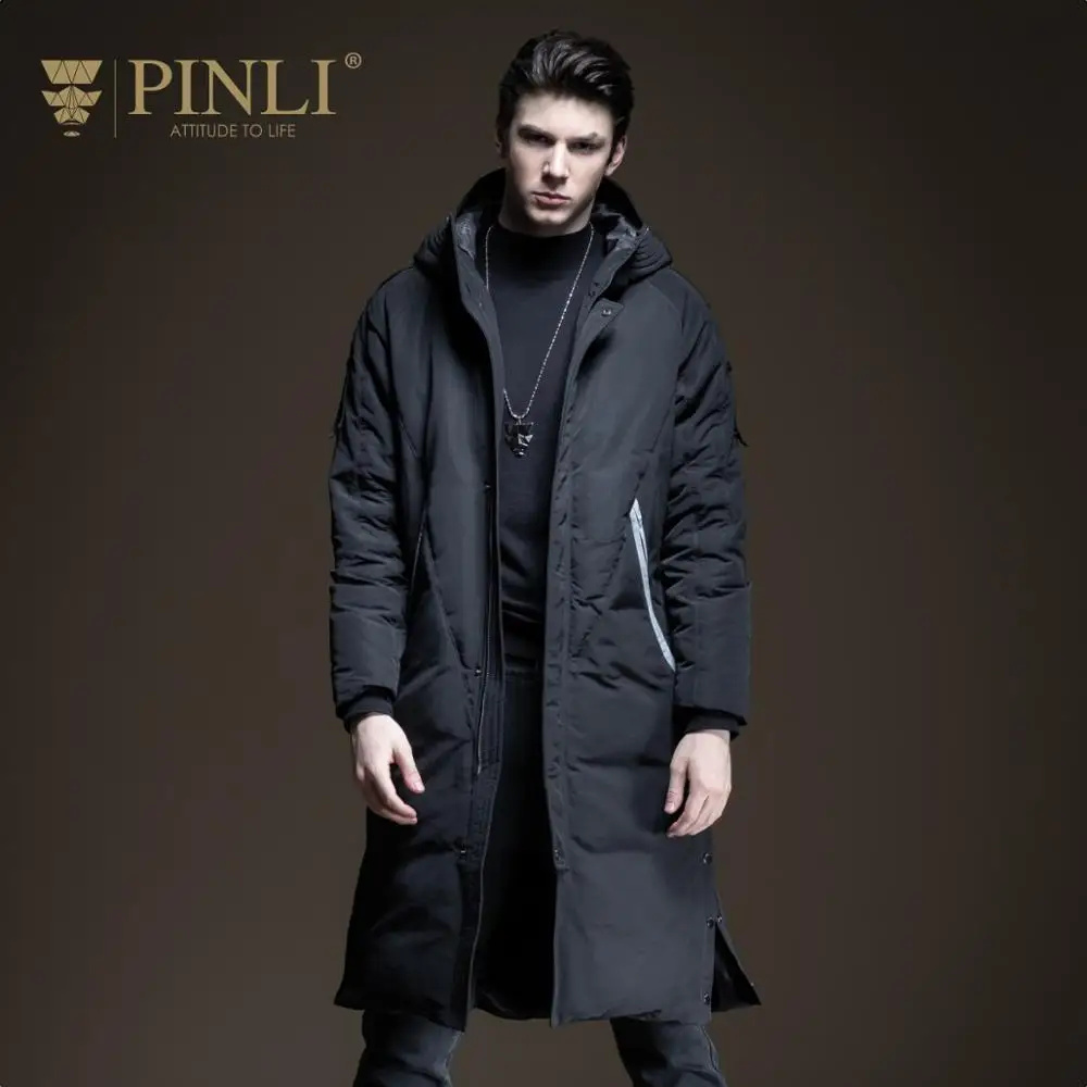 Мужской пуховик средней длины Sobretudo Pinli зимний с капюшоном B194108183 2019|Мужские