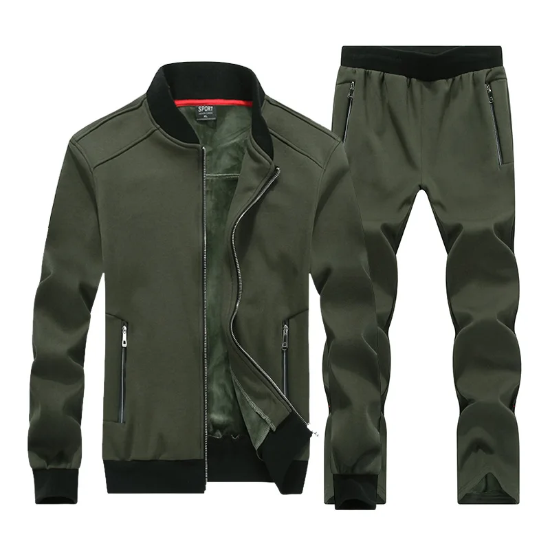 

Winter Thick Fleece Tracksuit Men Sportswear Warm Plus Size Jacket Runing Jogging Outfit Casual Set Sport Suit Sweatshirt+pant