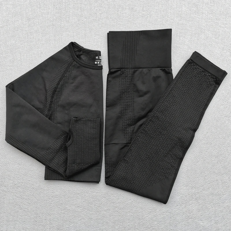 2 шт./компл. спортивный костюм женский бесшовный комплект для йоги спортивная