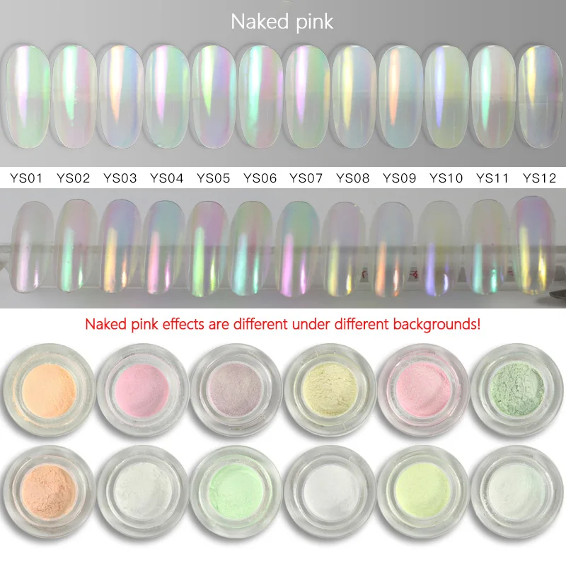 Пигментная пудра для ногтей русалка 18 г белый/серебристый/Золотой