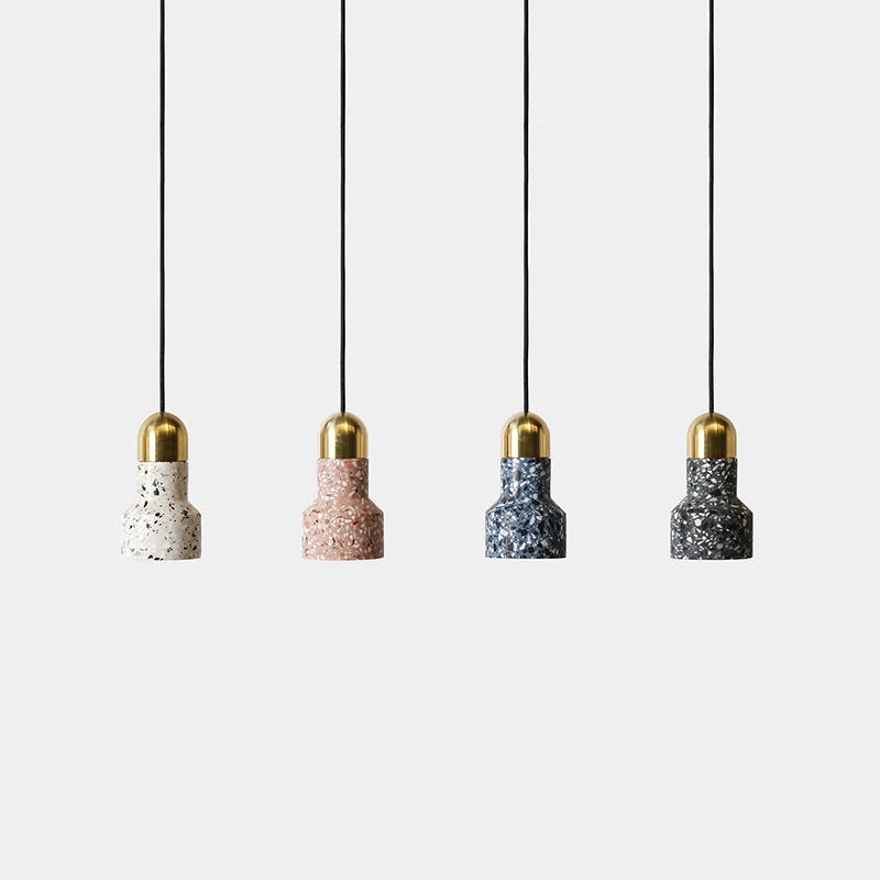 Luces colgantes E27 de cemento simple, iluminación decorativa nórdica, moderna, para mesa de comedor, cocina, pasillo y mesita de noche