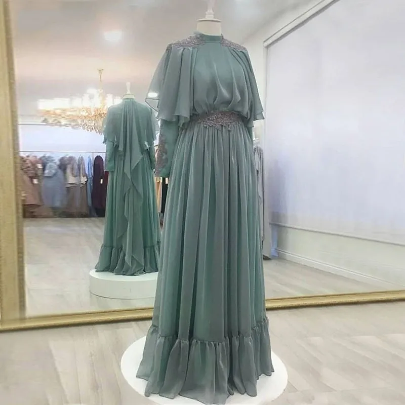

Muslim Evening Prom Dresses 2020 Long Woman Party Night Elegant Plus Size Arabic Formal Dress Gown