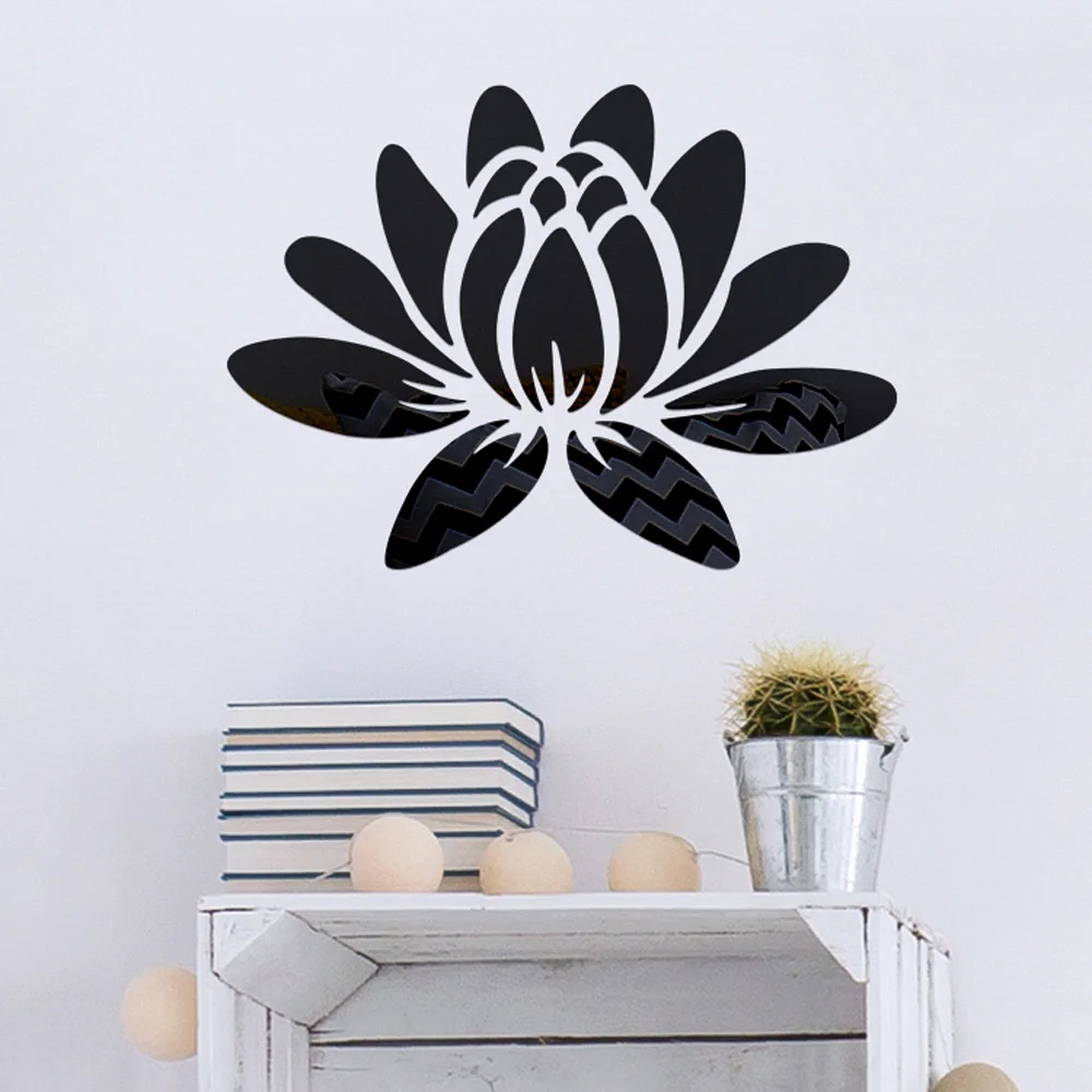 

Sun Lotux Flower Mirror Acrylic Wall Stickers Modern Design Home Decor Decal DIY