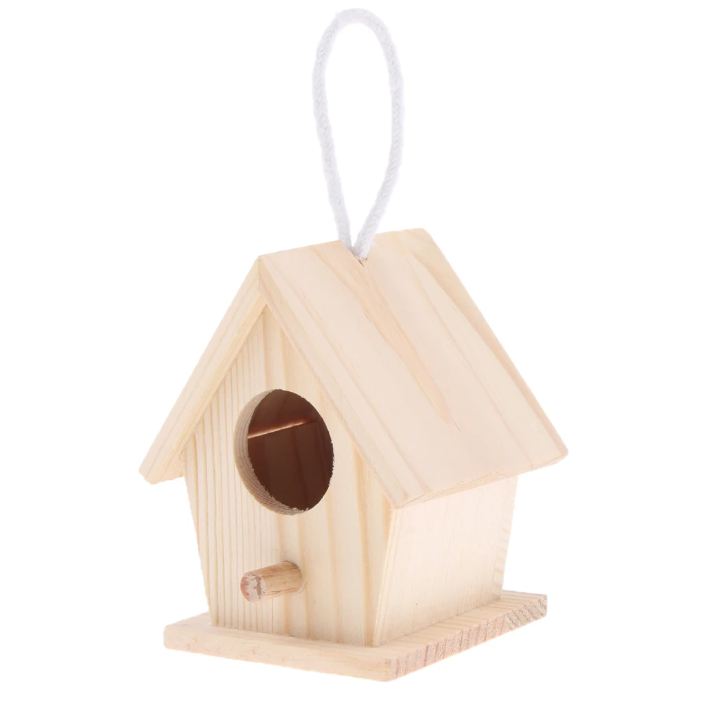 

New 1 Piece Nest Wooden House Bird House Ferret Squirrel Bird Parrot Box Wooden Box Perches ( Circle )