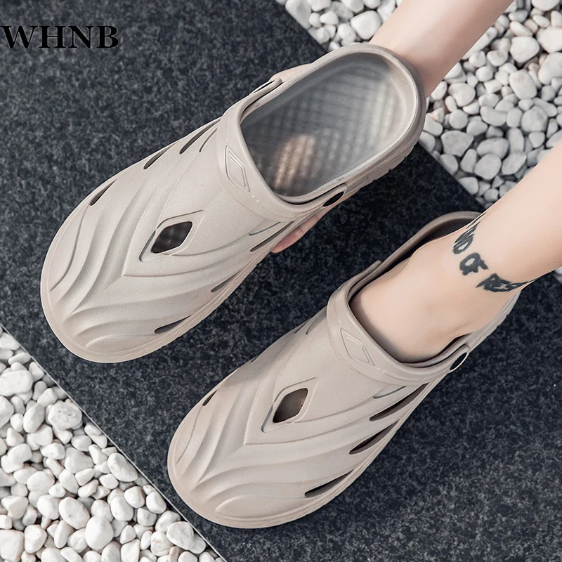 

WHNB Summer Sandals Men Clogs Garden Shoes Light Jelly Shoes Slippers PVC Men Beach Water Shoe