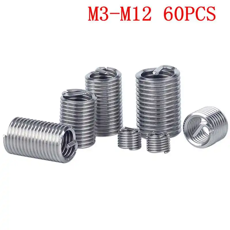 M3 M12 60 шт. набор для вставки проволоки из нержавеющей стали инструментов ремонта
