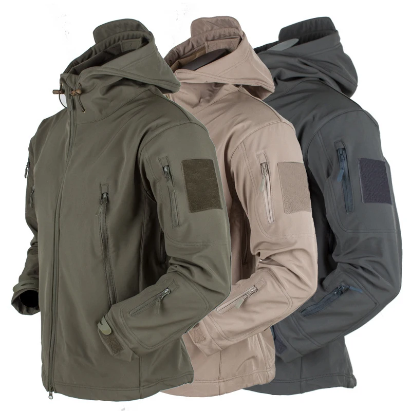 Man Jacket Hiking Coats Windproof Waterproof Softshell Fleece Outdoor Men Thermal Jackets Camouflage Winter Male | Спорт и