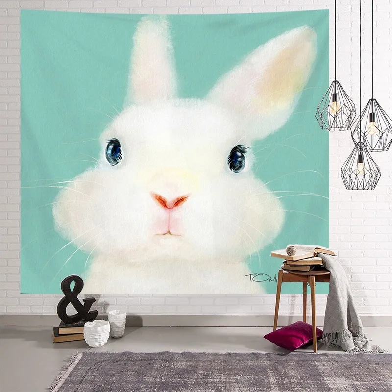 Милая животная Гобеленовая сетка красное украшение для комнаты подвесная ткань