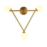 designers lamp gold geometric wall lamps nordic living room bathroom glass ball sconces wall lights luxury deco fixtures