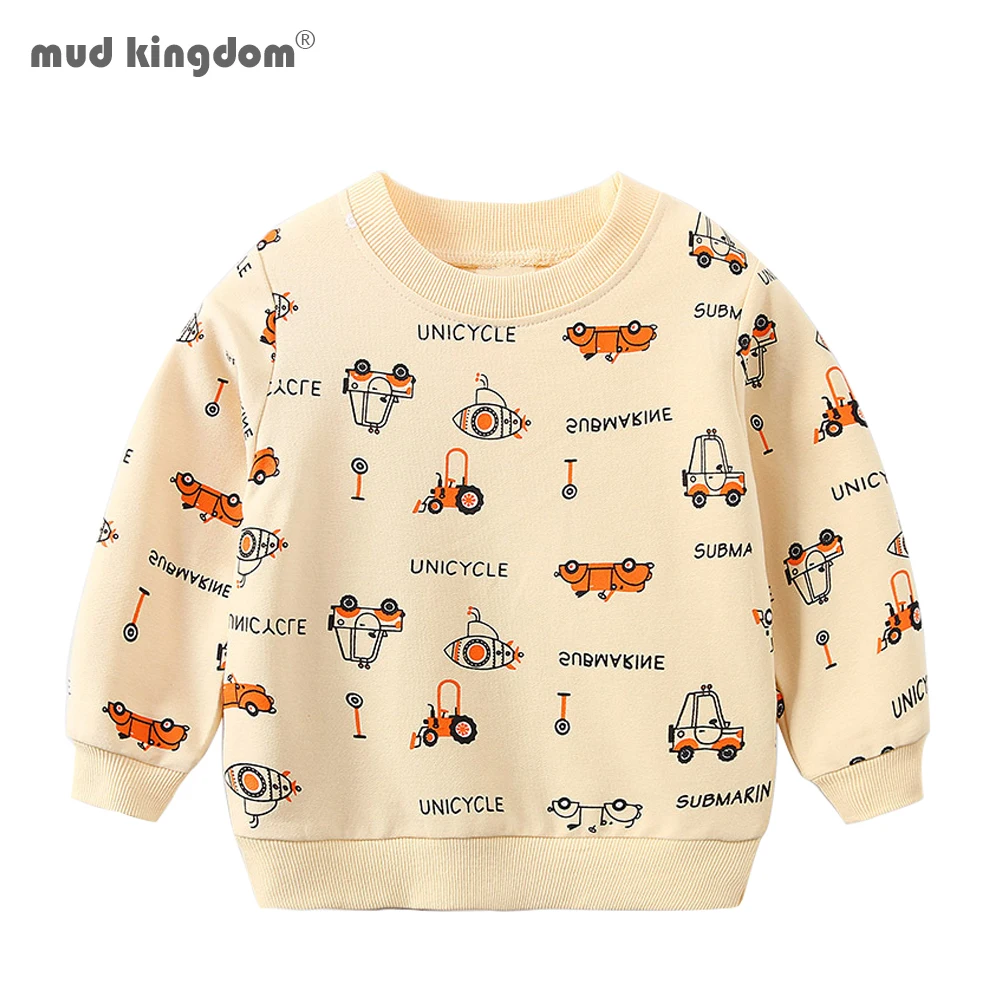 

Mudkingdom Boys Sweatshirts Cartton Letter Printing Long Sleeve Boys Clothes