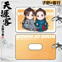 new anime word of honor kawaii cosplay acrylic student card holder keychain zhou zishu card case bank holder props pendant gifts
