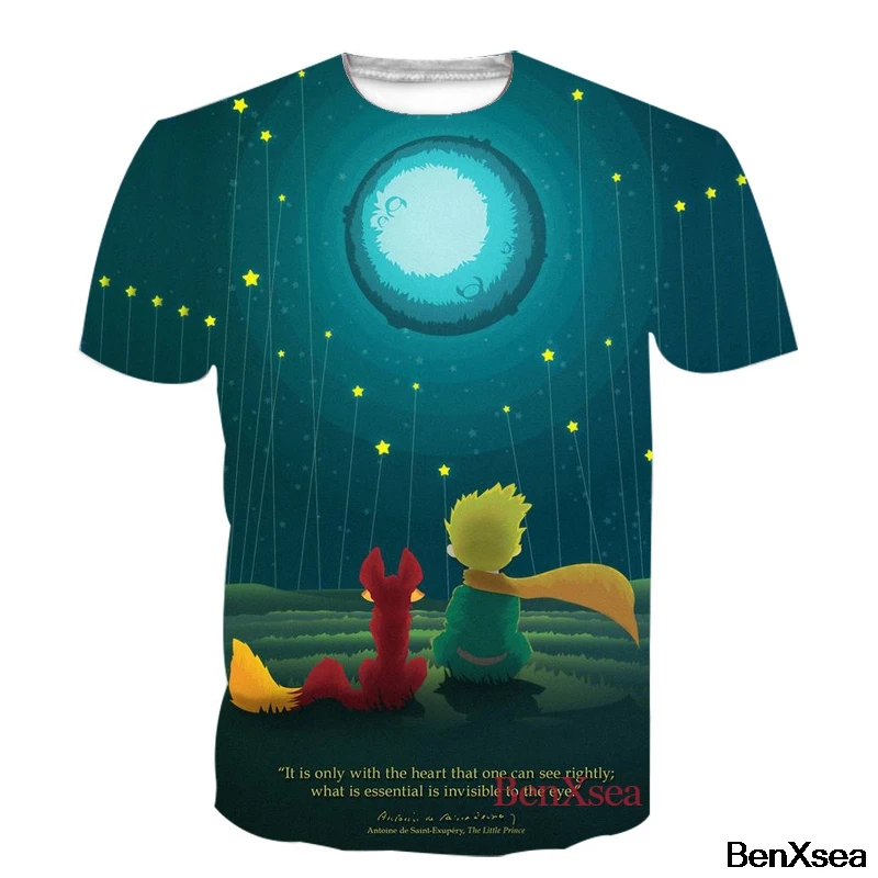 

2018 Women/men T Shirts The Little Prince 3D Tshirt Crewneck Hip Hop Top Tees