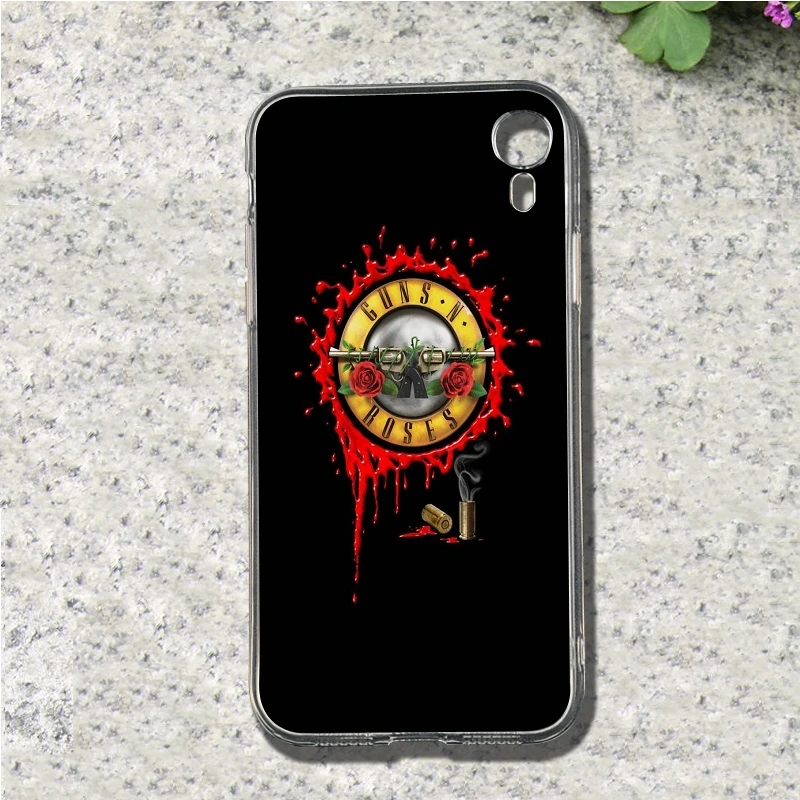 Guns n Roses мягкий чехол для мобильного телефона из ТПУ чехол для Iphone 4, 4S 5 5S SE 5C 6 6S 7 8 Plus X XS XR максимальный чехол
